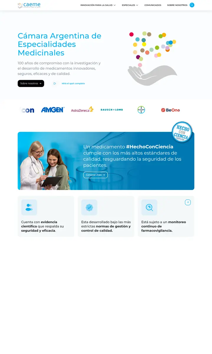 Home page of the CAEME website